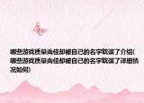 哪些游戏质量尚佳却被自己的名字耽误了介绍(哪些游戏质量尚佳却被自己的名字耽误了详细情况如何)