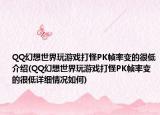 QQ幻想世界玩游戏打怪PK帧率变的很低介绍(QQ幻想世界玩游戏打怪PK帧率变的很低详细情况如何)