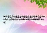 DNF会变身的职业都有哪些外观好看吗介绍(DNF会变身的职业都有哪些外观好看吗详细情况如何)