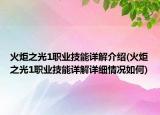 火炬之光1职业技能详解介绍(火炬之光1职业技能详解详细情况如何)