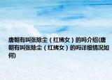 唐朝有叫张除尘（红拂女）的吗介绍(唐朝有叫张除尘（红拂女）的吗详细情况如何)