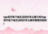 tgp双开地下城无法同步怎么破介绍(tgp双开地下城无法同步怎么破详细情况如何)