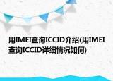 用IMEI查询ICCID介绍(用IMEI查询ICCID详细情况如何)