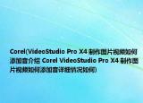 Corel(VideoStudio Pro X4 制作图片视频如何添加音介绍 Corel VideoStudio Pro X4 制作图片视频如何添加音详细情况如何)