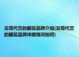 吴尊代言的服装品牌介绍(吴尊代言的服装品牌详细情况如何)