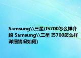 Samsung\三星(I5700怎么样介绍 Samsung\三星 I5700怎么样详细情况如何)