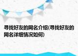 寻找好友的网名介绍(寻找好友的网名详细情况如何)
