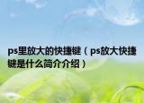 ps里放大的快捷键（ps放大快捷键是什么简介介绍）