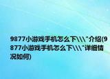9877小游戏手机怎么下\