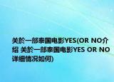关於一部泰国电影YES(OR NO介绍 关於一部泰国电影YES OR NO详细情况如何)