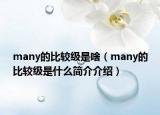 many的比较级是啥（many的比较级是什么简介介绍）