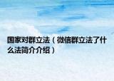 国家对群立法（微信群立法了什么法简介介绍）