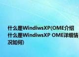 什么是WindiwsXP(OME介绍 什么是WindiwsXP OME详细情况如何)