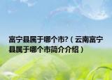 富宁县属于哪个市?（云南富宁县属于哪个市简介介绍）