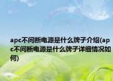apc不间断电源是什么牌子介绍(apc不间断电源是什么牌子详细情况如何)