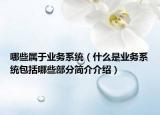 哪些属于业务系统（什么是业务系统包括哪些部分简介介绍）