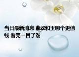 当日最新消息 翡翠和玉哪个更值钱 看完一目了然