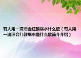 有人用一滴泪会红颜祸水什么歌（有人用一滴泪会红颜祸水是什么歌简介介绍）