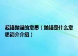起锚抛锚的意思（抛锚是什么意思简介介绍）