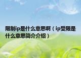 限制ip是什么意思啊（ip受限是什么意思简介介绍）