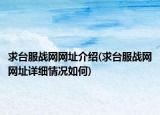 求台服战网网址介绍(求台服战网网址详细情况如何)
