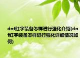 dnf红字装备怎样进行强化介绍(dnf红字装备怎样进行强化详细情况如何)