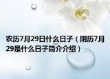 农历7月29日什么日子（阴历7月29是什么日子简介介绍）