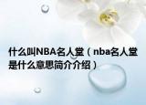 什么叫NBA名人堂（nba名人堂是什么意思简介介绍）