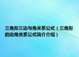 三角形三边与角关系公式（三角形的边角关系公式简介介绍）
