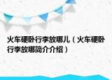 火车硬卧行李放哪儿（火车硬卧行李放哪简介介绍）