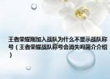 王者荣耀刚加入战队为什么不显示战队称号（王者荣耀战队称号会消失吗简介介绍）
