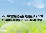dnf100级辅助装备附魔宝珠（100级辅助装备附魔什么宝珠简介介绍）