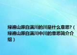 绿遍山原白满川的川是什么意思?（绿遍山原白满川中川的意思简介介绍）