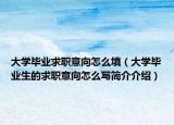 大学毕业求职意向怎么填（大学毕业生的求职意向怎么写简介介绍）