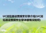 UC浏览器设置搜索引擎介绍(UC浏览器设置搜索引擎详细情况如何)