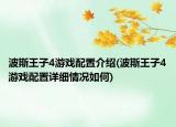 波斯王子4游戏配置介绍(波斯王子4游戏配置详细情况如何)