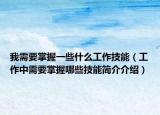我需要掌握一些什么工作技能（工作中需要掌握哪些技能简介介绍）