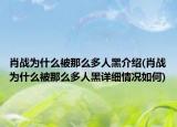 肖战为什么被那么多人黑介绍(肖战为什么被那么多人黑详细情况如何)
