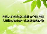 刚进入职场应该注意什么介绍(刚进入职场应该注意什么详细情况如何)