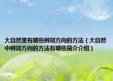 大自然里有哪些辨别方向的方法（大自然中辨别方向的方法有哪些简介介绍）