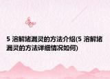 5 溶解堵漏灵的方法介绍(5 溶解堵漏灵的方法详细情况如何)