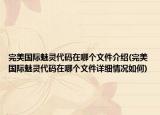 完美国际魅灵代码在哪个文件介绍(完美国际魅灵代码在哪个文件详细情况如何)