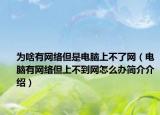 为啥有网络但是电脑上不了网（电脑有网络但上不到网怎么办简介介绍）