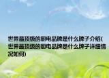 世界最顶级的厨电品牌是什么牌子介绍(世界最顶级的厨电品牌是什么牌子详细情况如何)