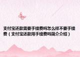 支付宝还款需要手续费吗怎么样不要手续费（支付宝还款用手续费吗简介介绍）