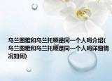 乌兰图雅和乌兰托娅是同一个人吗介绍(乌兰图雅和乌兰托娅是同一个人吗详细情况如何)