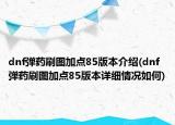dnf弹药刷图加点85版本介绍(dnf弹药刷图加点85版本详细情况如何)