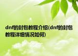 dnf的封包教程介绍(dnf的封包教程详细情况如何)
