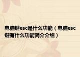 电脑键esc是什么功能（电脑esc键有什么功能简介介绍）
