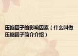 压缩因子的影响因素（什么叫做压缩因子简介介绍）
